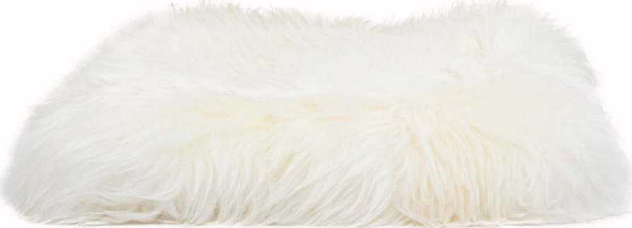 Bílý podsedák z ovčí kožešiny Native Natural Square