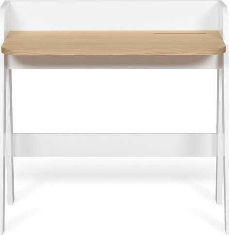 Bílý pracovní stůl s deskou v dekoru dubu TemaHome TemaHome