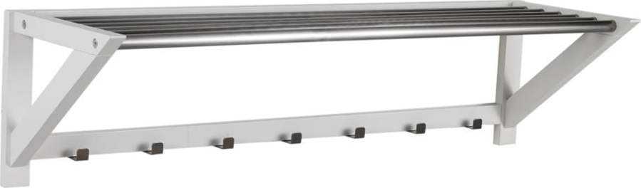 Bílý věšák se 7 háčky a poličkou Rowico Confetti Rowico