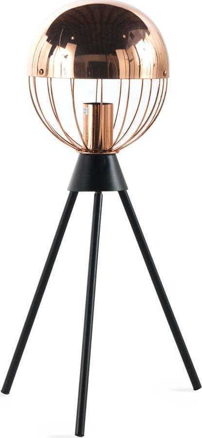 Černá stolní lampa s detaily v měděné barvě Geese Accent Geese