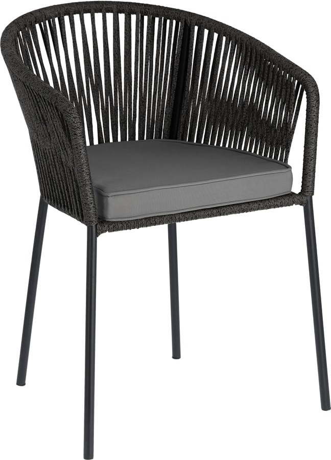 Černá zahradní židle s ocelovou konstrukcí Kave Home Yanet Kave Home