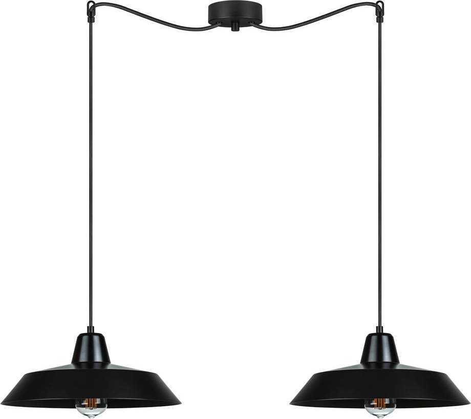 Černé dvouramenné závěsné svítidlo Bulb Attack Cinco Bulb Attack