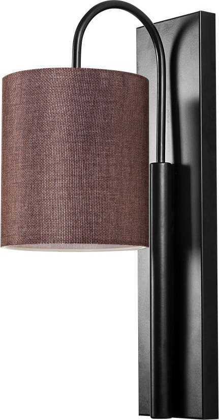 Černé kovové nástěnné svítidlo s tmavě hnědým stínidlem Opviq lights Julia Opviq lights