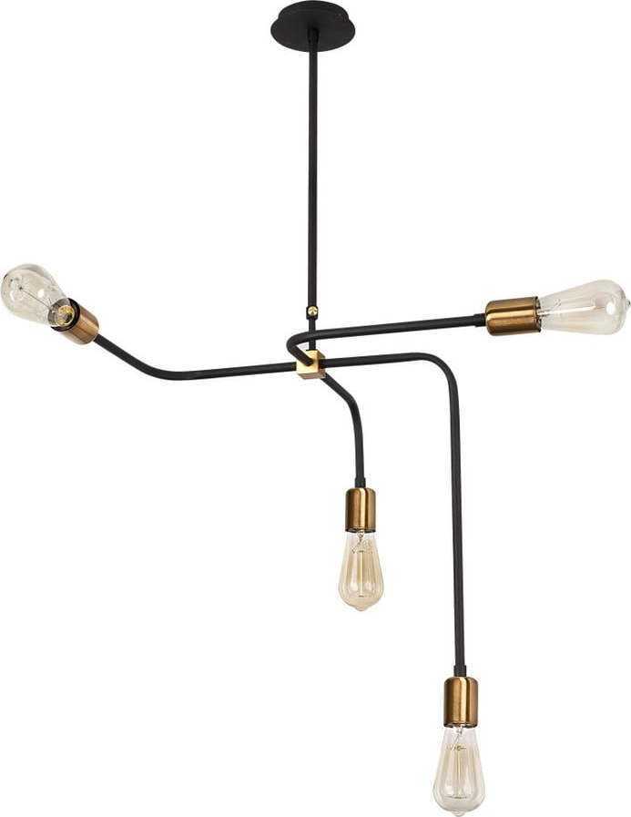 Černé kovové závěsné svítidlo Opviq lights Iris Opviq lights