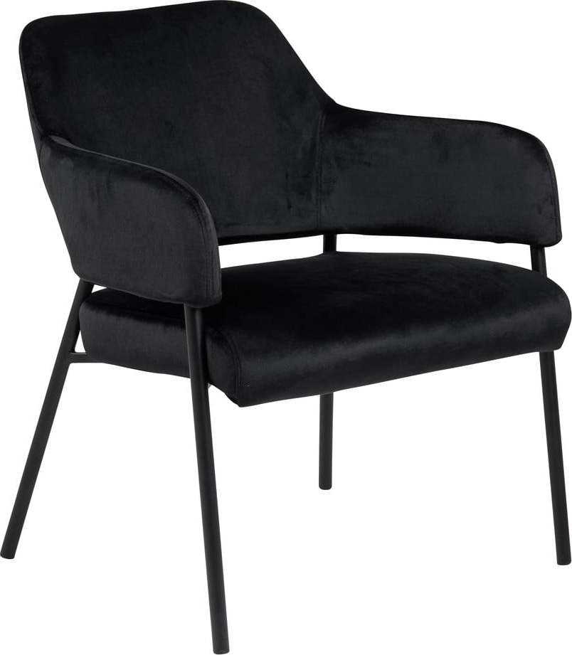 Černé sametové křeslo Actona Lima Actona
