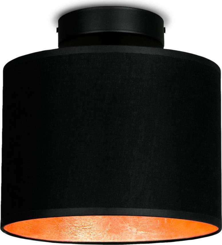 Černé stropní svítidlo s detailem v měděné barvě Sotto Luce Mika XS CP