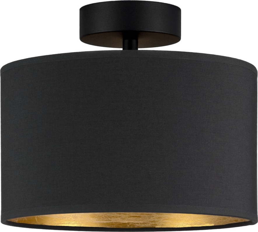 Černé stropní svítidlo s detailem ve zlaté barvě Bulb Attack Tres S