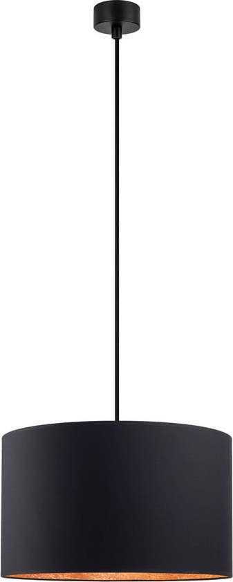 Černé stropní svítidlo s vnitřkem v měděné barvě Sotto Luce Mika