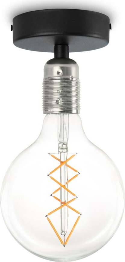 Černé stropní svítidlo se stříbrnou objímkou Bulb Attack Uno Bulb Attack