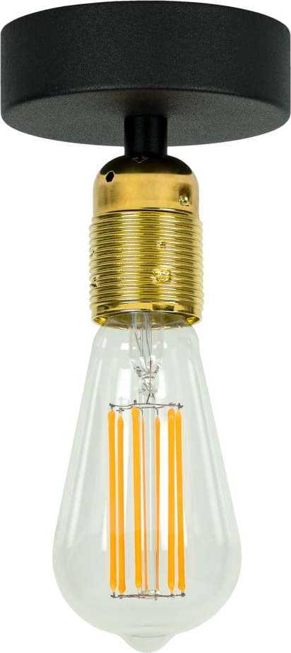 Černé stropní svítidlo se zlatou objímkou Bulb Attack Uno Bulb Attack