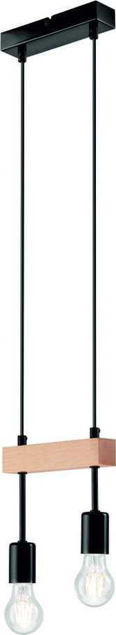 Černé závěsné svítidlo pro 2 žárovky LAMKUR Orazio LAMKUR