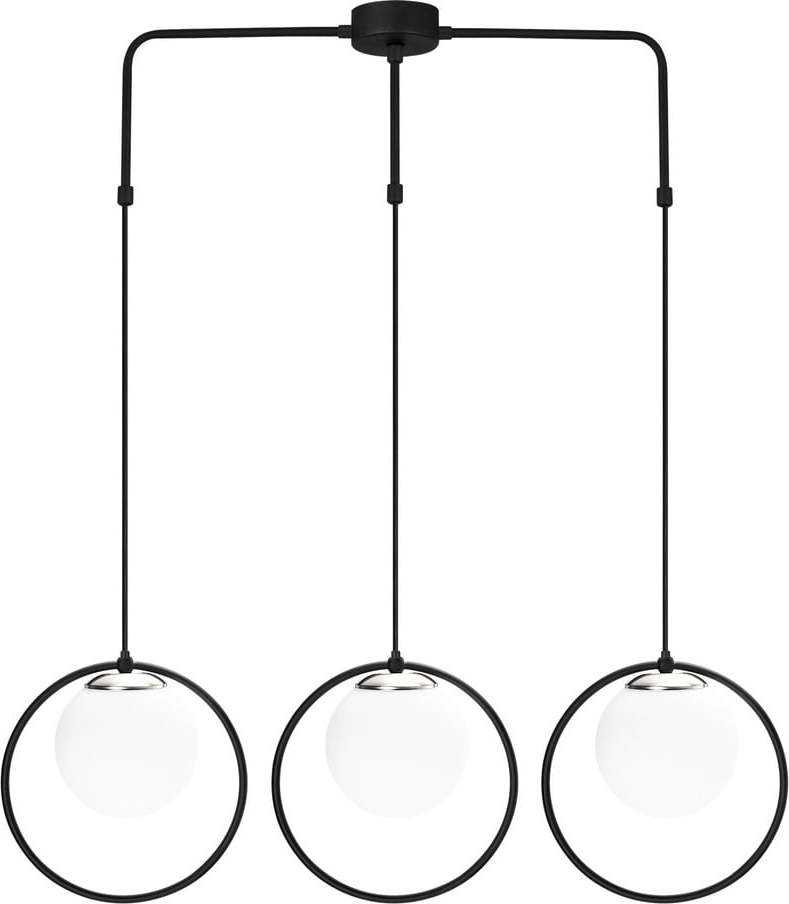 Černé závěsné svítidlo pro 3 žárovky Opviq lights Dolunay Opviq lights