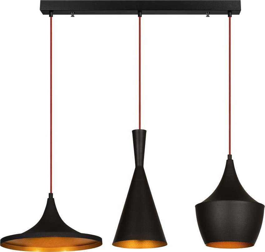 Černé závěsné svítidlo pro 3 žárovky Opviq lights Elmas Line Opviq lights