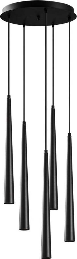 Černé závěsné svítidlo pro 5 žárovek Opviq lights Uğur Drop Opviq lights
