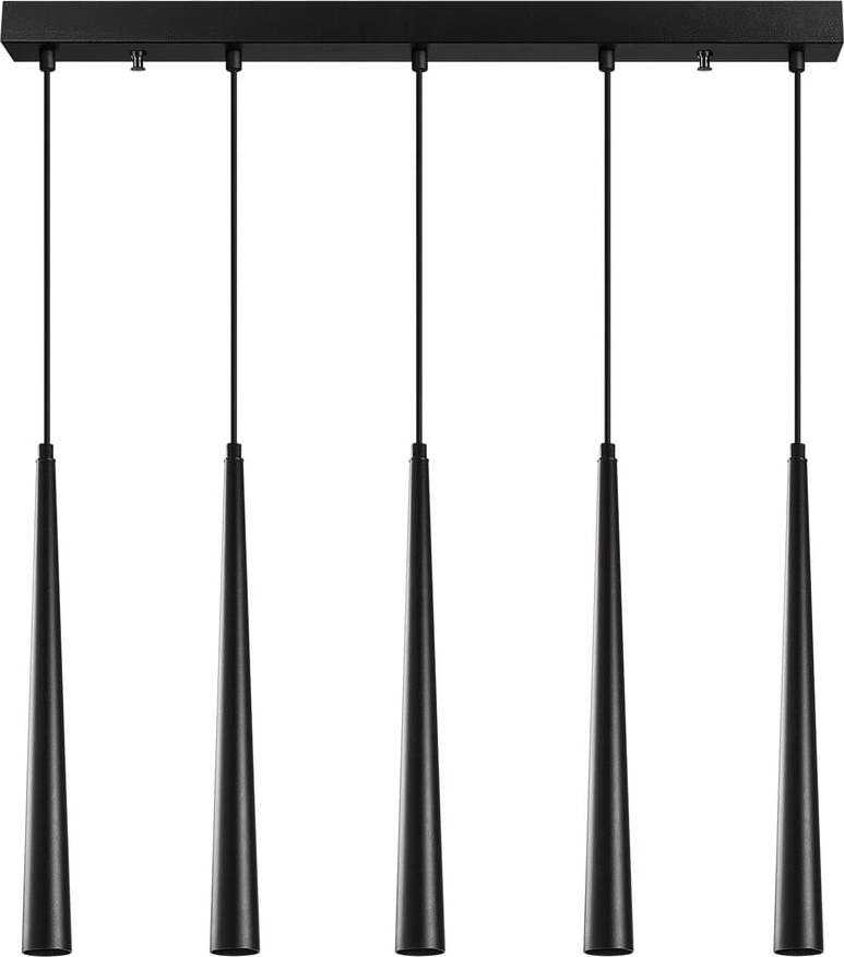 Černé závěsné svítidlo pro 5 žárovek Opviq lights Uğur Long Opviq lights