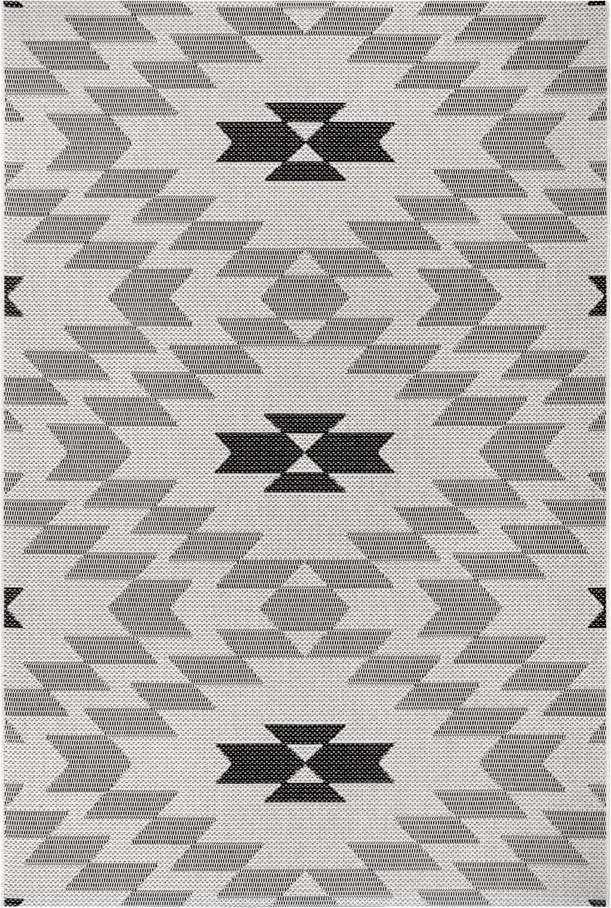 Černo-bílý venkovní koberec Ragami Geo