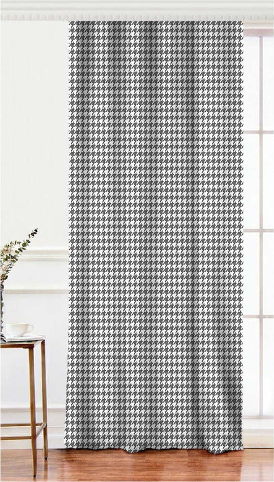 Černo-bílý závěs s příměsí bavlny Minimalist Home World