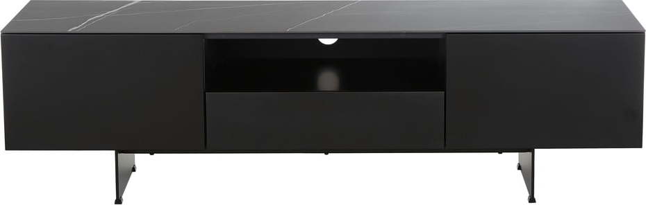 Černý TV stolek s mramorovým dekorem Westwing Collection Fiona Westwing Collection