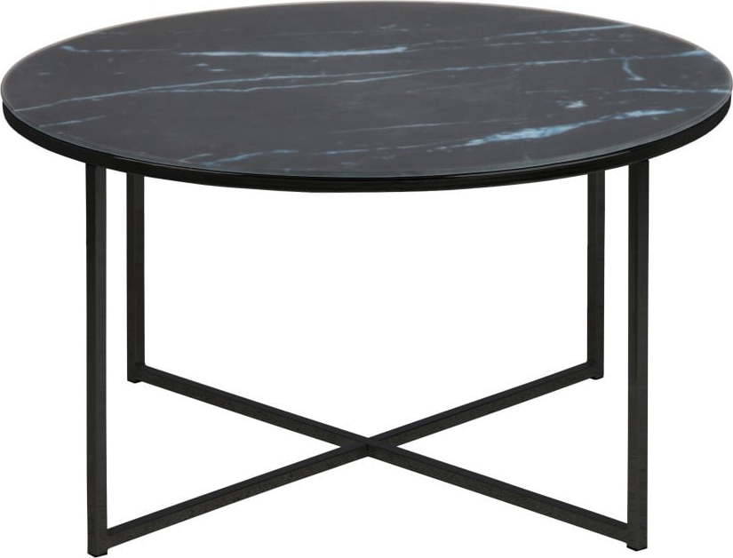 Černý konferenční stolek s deskou v mramorovém dekoru Actona Alisma