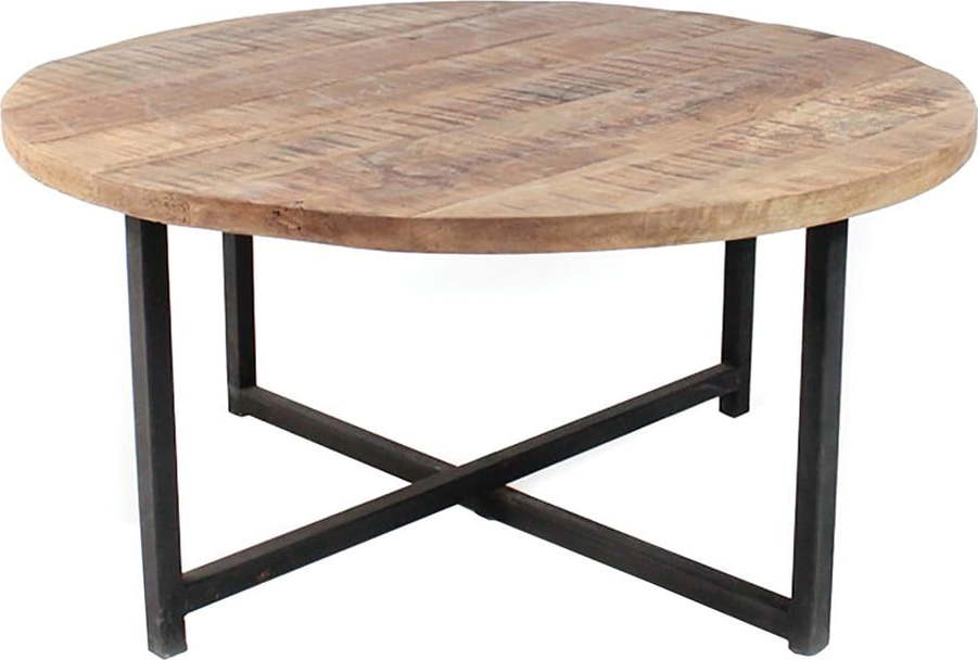 Černý konferenční stolek s deskou z mangového dřeva LABEL51 Dex