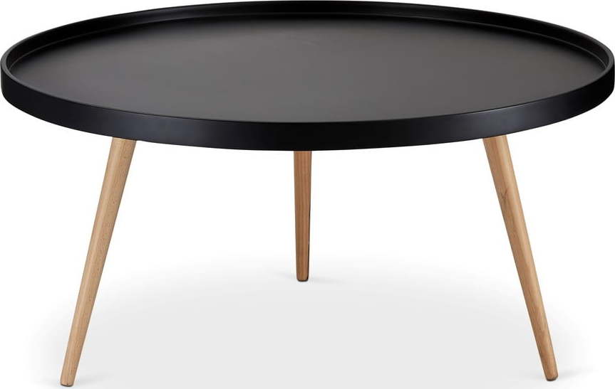 Černý konferenční stolek s nohami z bukového dřeva Furnhouse Opus