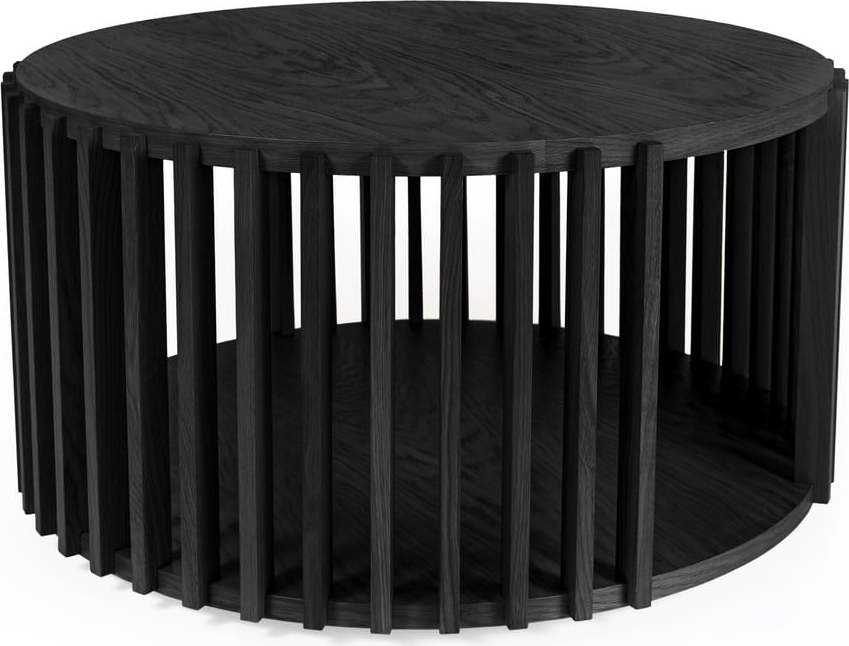 Černý konferenční stolek z dubového dřeva Woodman Drum