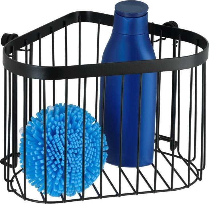 Černý nástěnný rohový košík Wenko Classic Plus WENKO