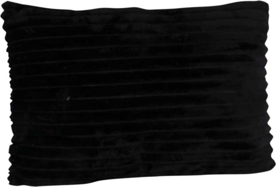 Černý sametový polštář PT LIVING Ribbed