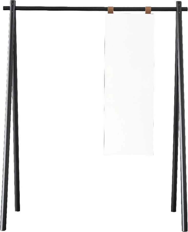 Černý věšák z borovicového dřeva se zrcadlem Karup Design Hongi Black Karup Design