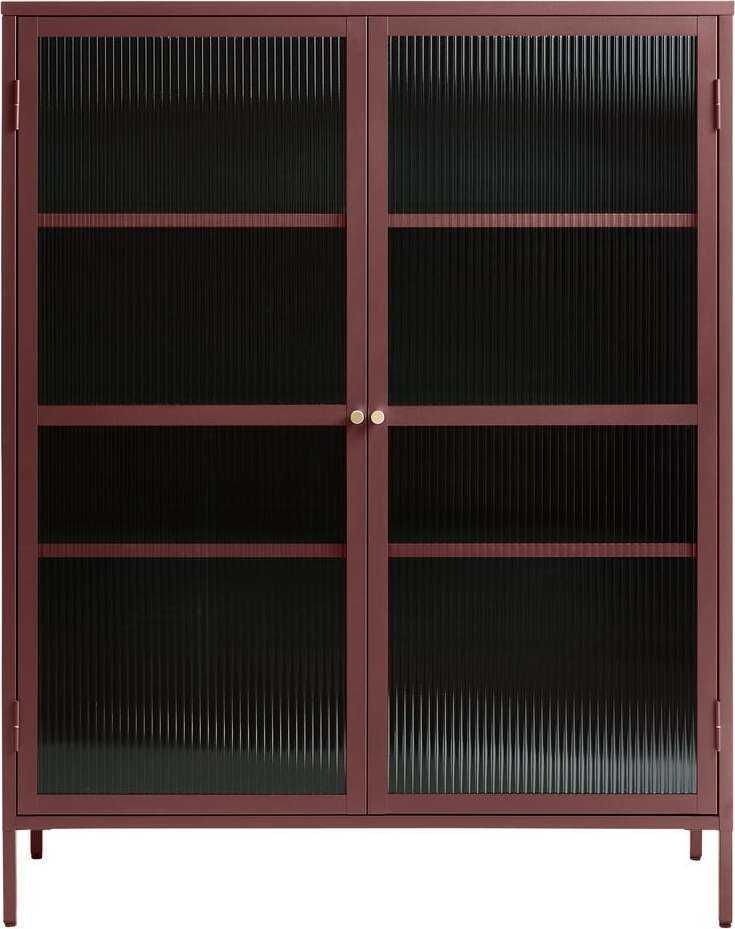 Červená kovová vitrína Unique Furniture Bronco