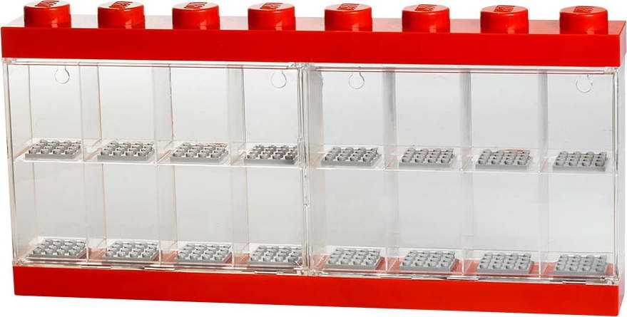 Červená sběratelská skříňka na 16 minifigurek LEGO® LEGO