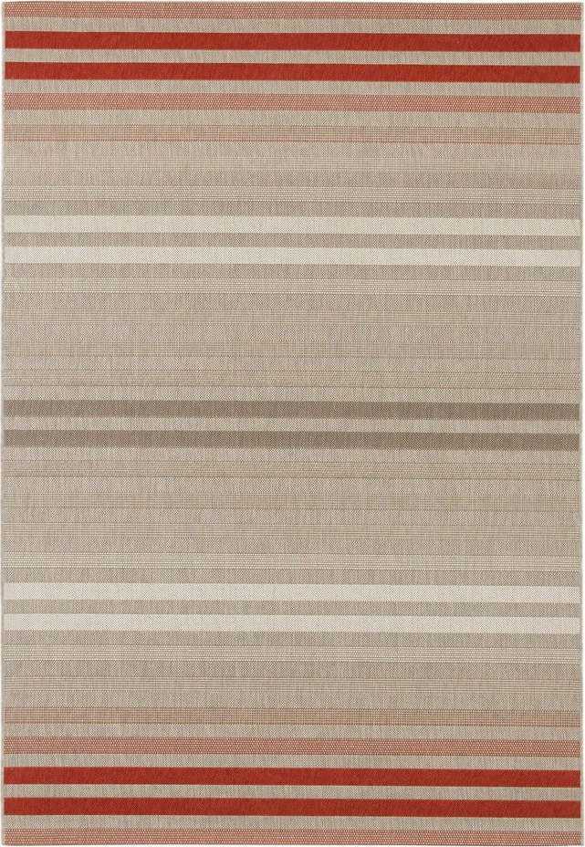 Červeno-krémový venkovní koberec NORTHRUGS Paros