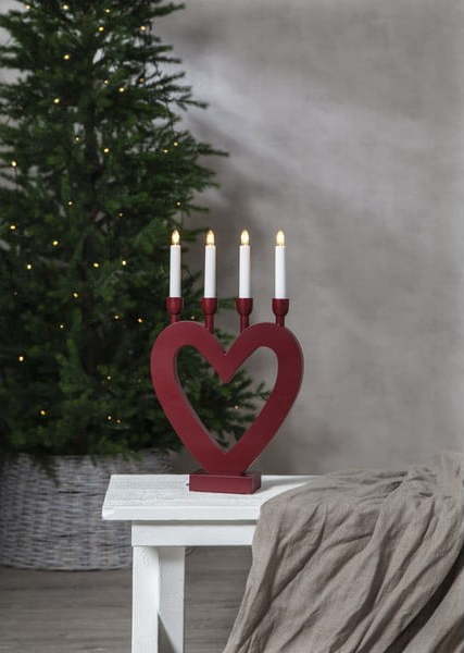 Červený vánoční LED svícen Star Trading Dala