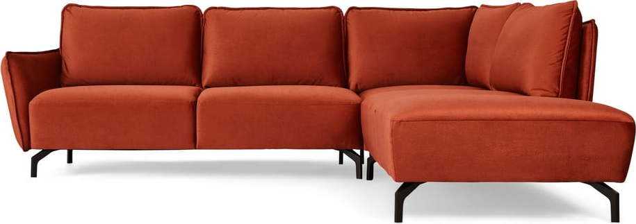 Cihlová sametová rohová pohovka Bonami Selection Bella