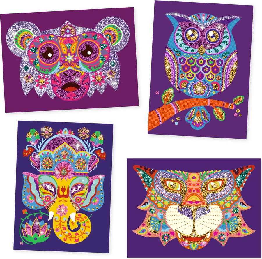 Dětská kreativní sada pískování Djeco Třpytivá zvířátka DJECO