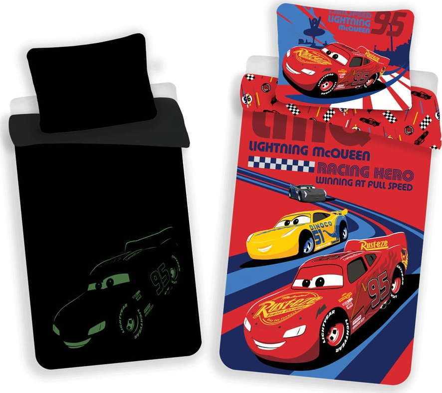 Dětské bavlněné povlečení se svítícím efektem Jerry Fabrics Cars