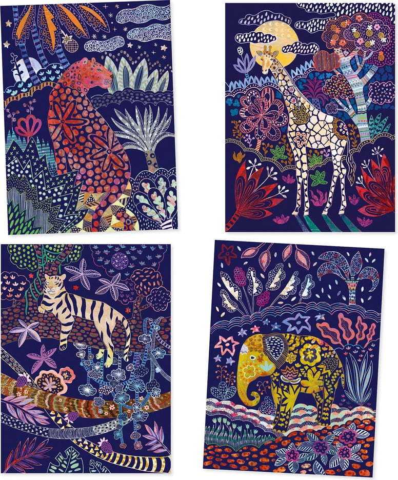 Dětské vyškrabávací obrázky Djeco Divoká Afrika DJECO