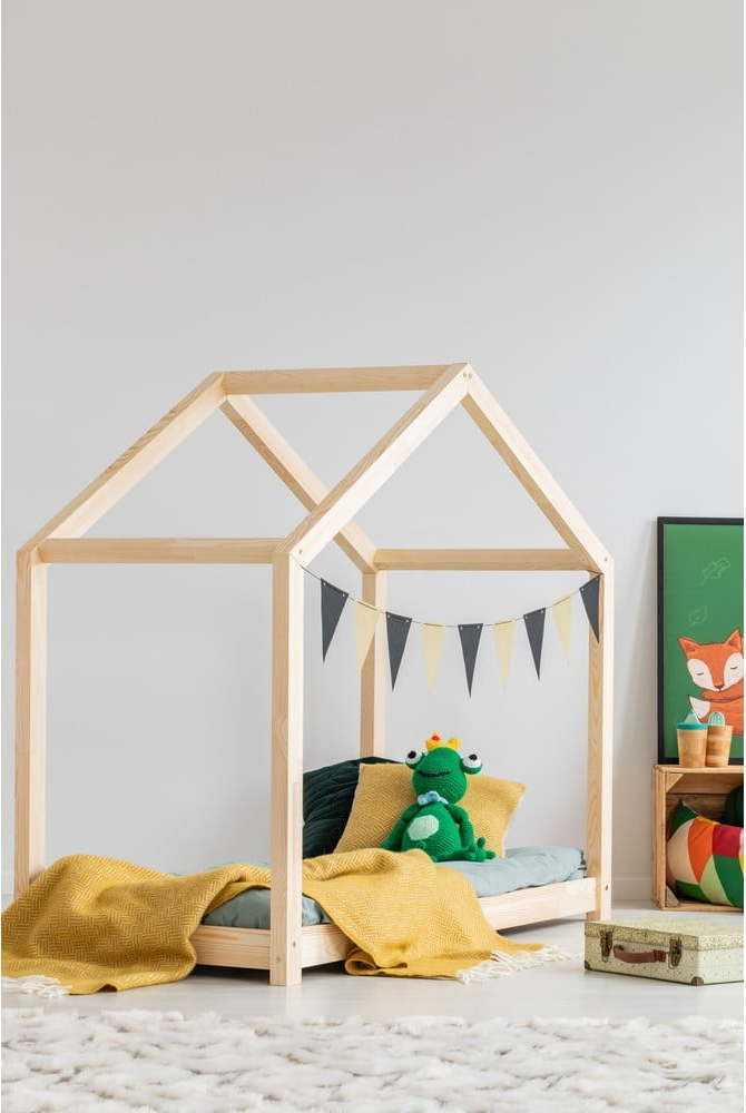 Domečková dětská postel z borovicového dřeva 80x200 cm Mila RM - Adeko Adeko