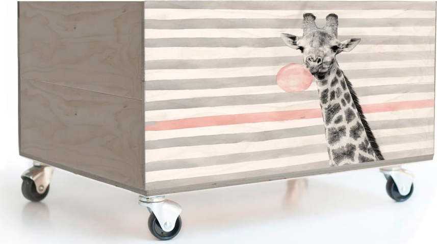 Dřevěná krabice na kolečkách Little Nice Things Giraffe Little Nice Things
