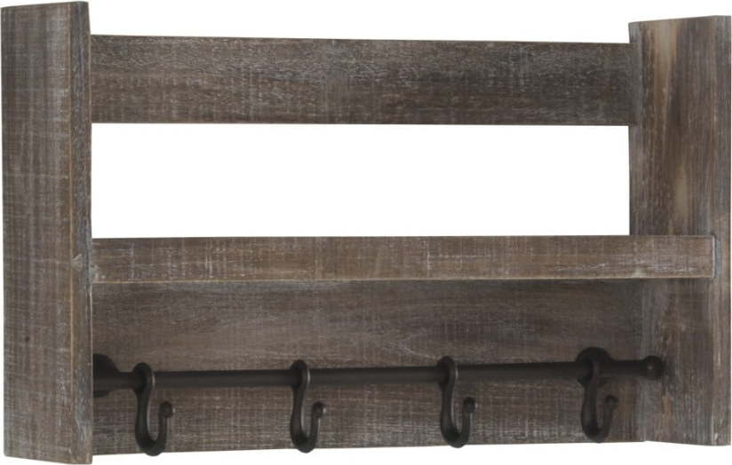 Dřevěná police s 4 háčky Geese Sencil Geese