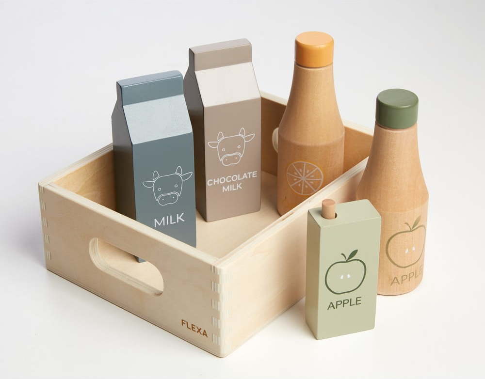 Dřevěný dětský hrací set Flexa Play Shop Groceries Flexa