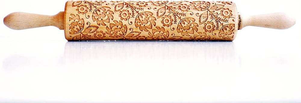 Dřevěný embosovaný váleček na těsto Valek Folk Valek