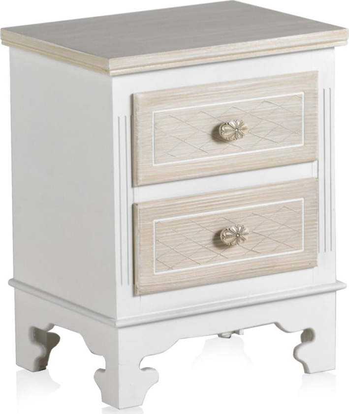 Dřevěný noční stolek s 2 zásuvkami Geese Ethel