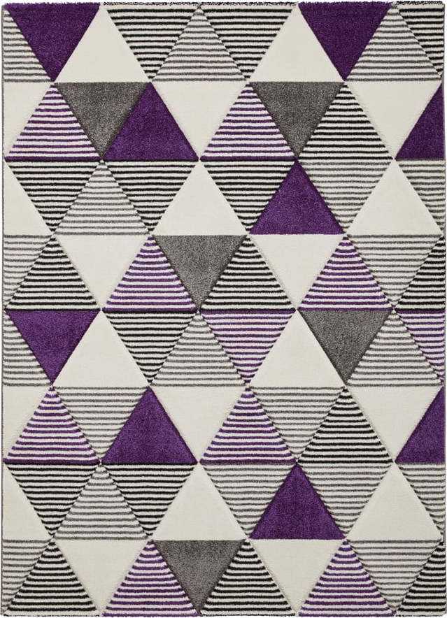 Fialovo-šedý koberec Think Rugs Brooklyn Geo