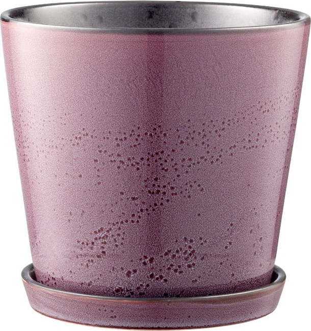 Fialový kameninový květináč s podtáckem Bitz Jungle