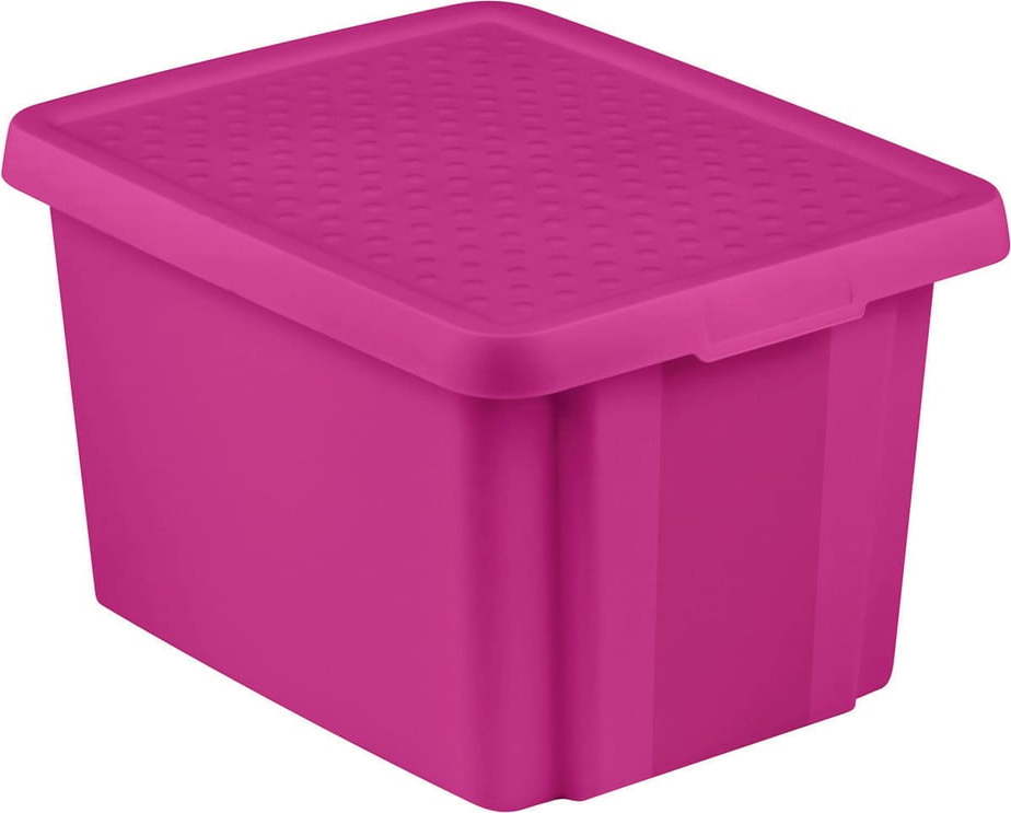 Fialový úložný box s víkem Curver Essentials