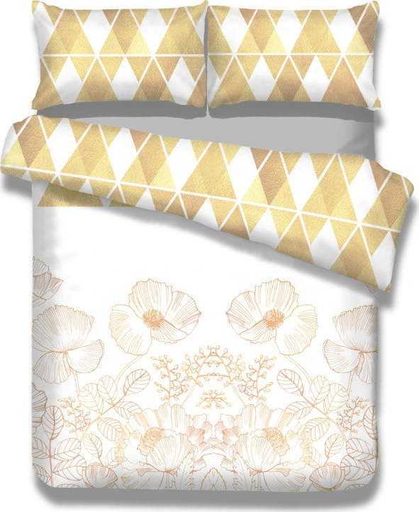 Flanelové povlečení na jednolůžko AmeliaHome Golden Poppy