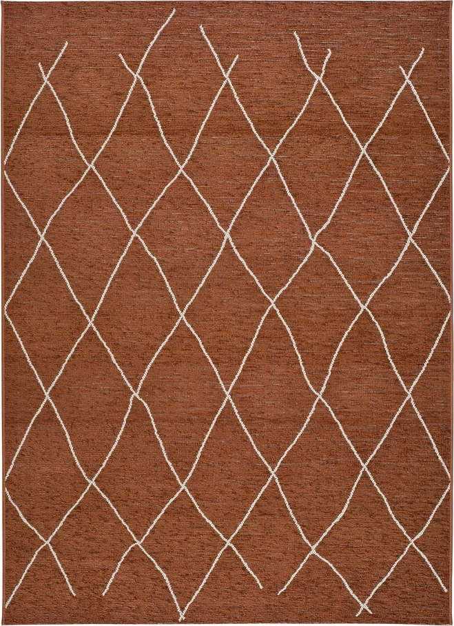 Hnědo-oranžový venkovní koberec Universal Sigrid