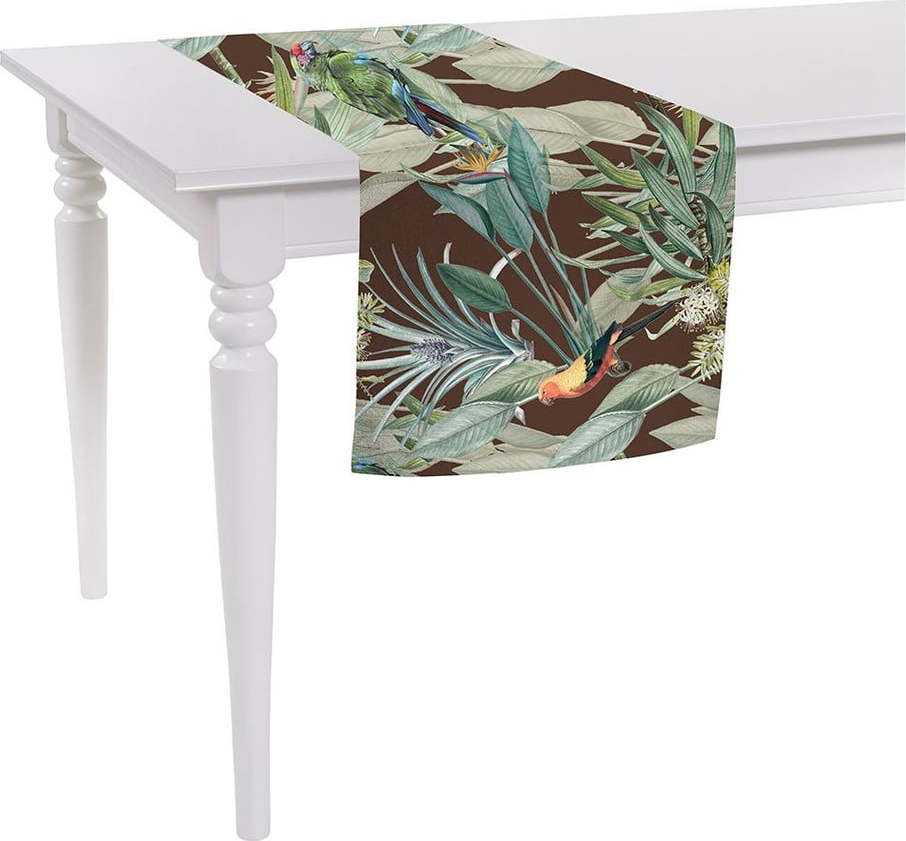 Hnědý běhoun na stůl Mike & Co. NEW YORK Jungle Birds