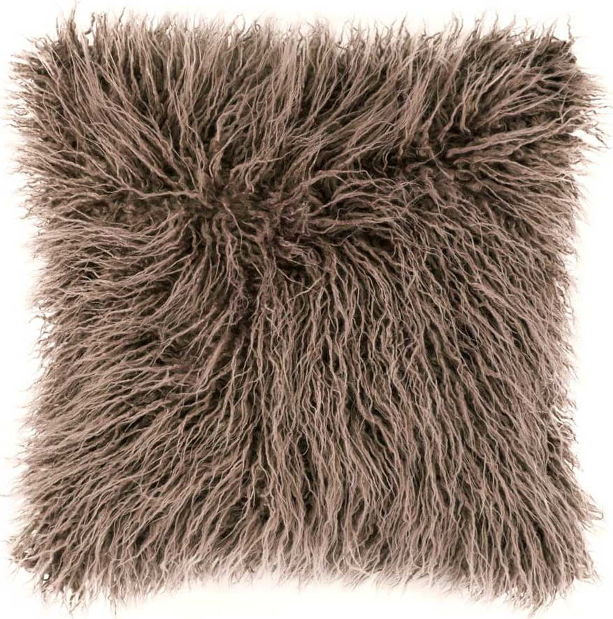 Hnědý chlupatý polštář Tiseco Home Studio Mohair